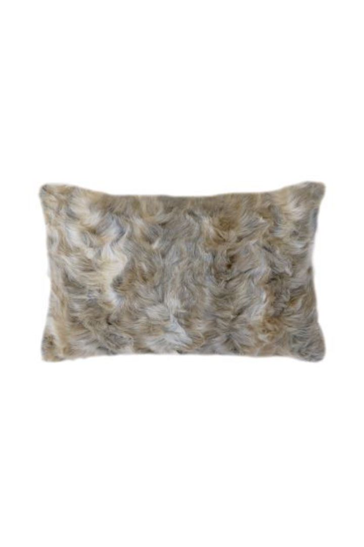 Heirloom Exotic Faux Fur - Cushion / Throw -  Vintage Squirrel - Grey image 6